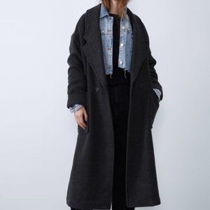 ⚡️Sale⚡️Zara Oversized Maxi Coat Gray Medium